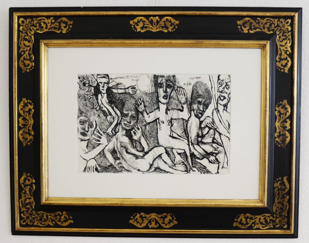 Soutter, De minuit au jour, recto, vers 1930-1937, encre de chine, recto-verso, 32 x 50 cm, avec cadre