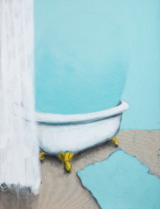 Manu Perez, BAIGNOIRE, 2022, acrylique sur toile, 116 x 89 cm