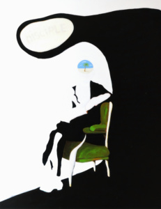 Manu Perez, DISCIPLE, 2021, acrylique sur toile, 116 x 89 cm.