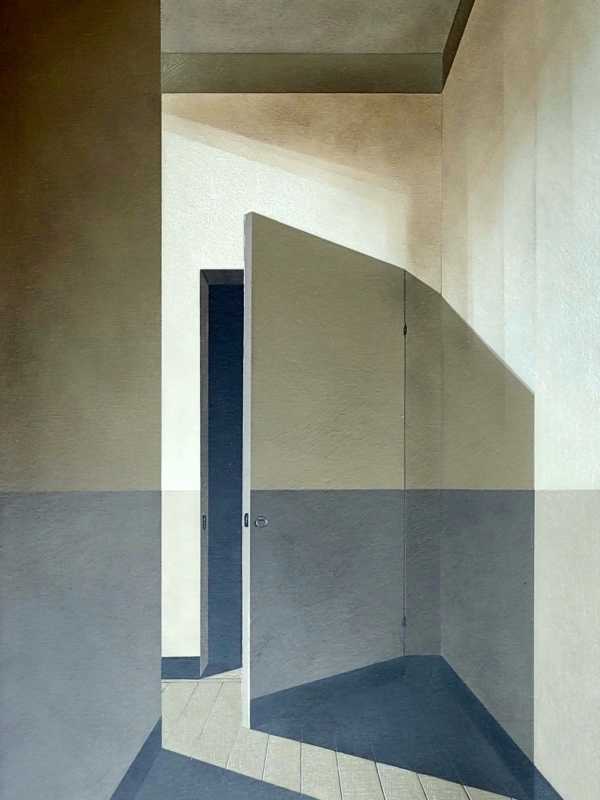 Arduino Cantàfora, ATTO UNICO III, 2016, vinylique et huile sur bois, 50x35 cm