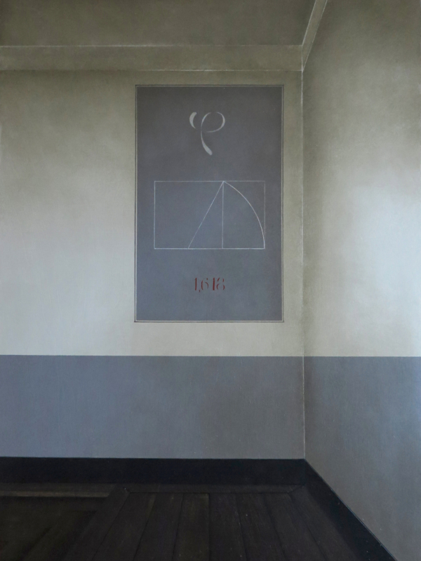 Arduino Cantàfora, LE MYSTÈRE DE L'HARMONIE, 2023, Vinylique et huile sur bois, 70x50 cm