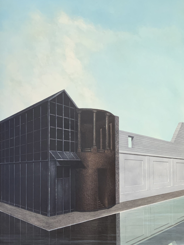 Arduino Cantàfora, BERLIN QUATRE ANS AVANT LA CHUTE DU MUR I, 2015, vinylique et huile sur bois, 70 x 50 cm