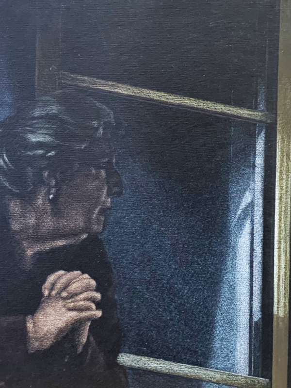 Arduino Cantàfora, ATTO DI FEDE, 2015, vinylique et huile sur bois, 30 x 50 cm