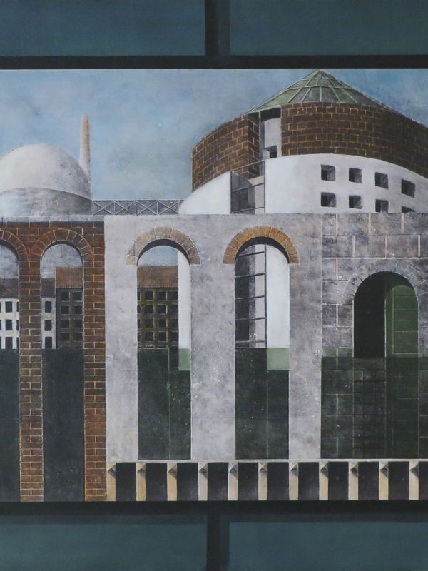 Arduino Cantàfora, BRANO DI CITTA', 1974-2023, huile sur toile, 80 x 109 cm