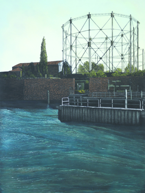 Arduino Cantàfora, VENEZIA LAGUNA NORD I, 2020, vinylique sur bois, 70 x 50 cm