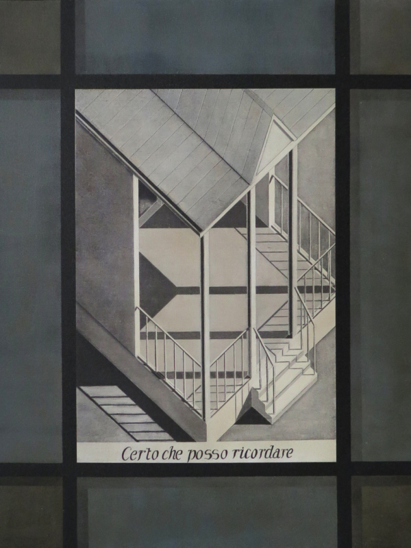 Arduino Cantàfora, CERTO CHE POSSO RICORDARE, 1981-2023, huile sur toile, 58,5 x 46,5 cm
