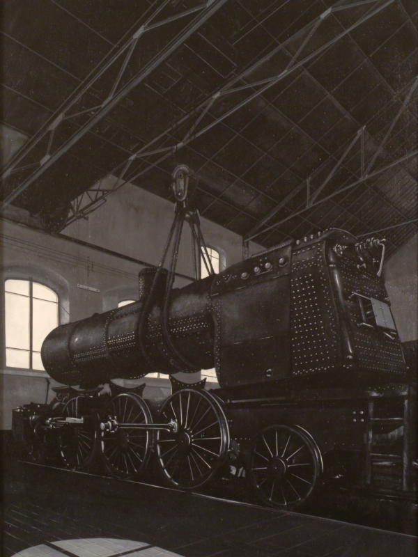 Arduino Cantàfora, MACCHINA III, 1992, vinylique et huile sur bois, 120 x 80 cm