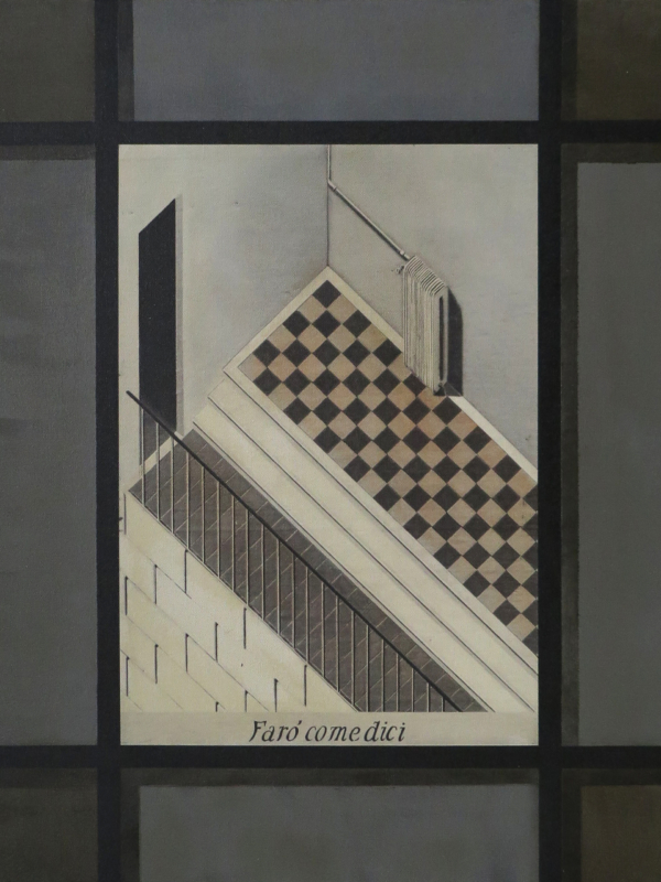 Arduino Cantàfora, FARÒ COME DICI, 1981-2023, huile sur toile, 58,5 x 46,5 cm