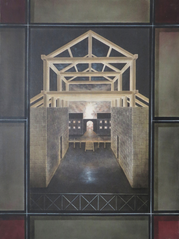 Arduino Cantàfora, FUOCHI URBANI, 1975-2023, huile sur toile, 80 x 60 cm