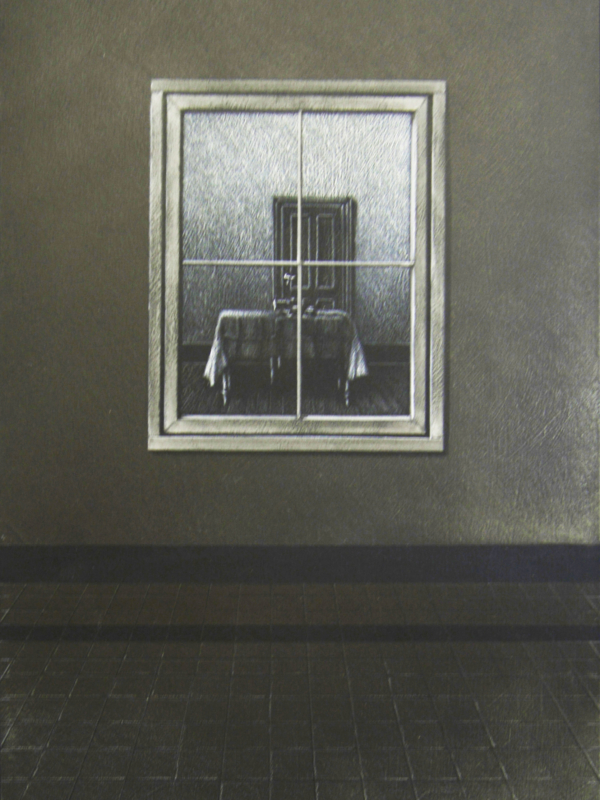 Arduino Cantàfora, LA CASA I, 2016, vinylique et huile sur bois, 50 x 30 cm