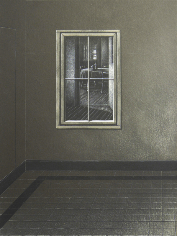 Arduino Cantàfora, LA CASA II, 2016, vinylique et huile sur bois, 50 x 30 cm