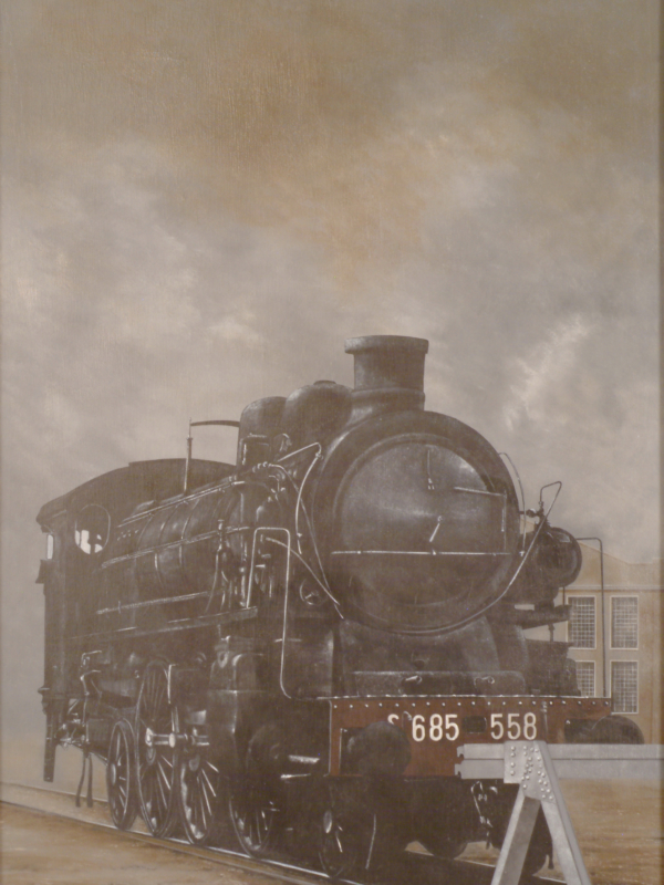 Arduino Cantàfora, MACCHINA V, 1992, vinylique et huile sur bois, 120 x 80 cm