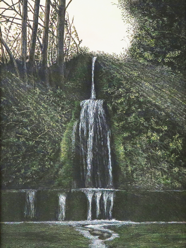 Arduino Cantàfora, ORIGO FONTIUM, 2023, vinylique et huile sur bois, 50 x 35 cm