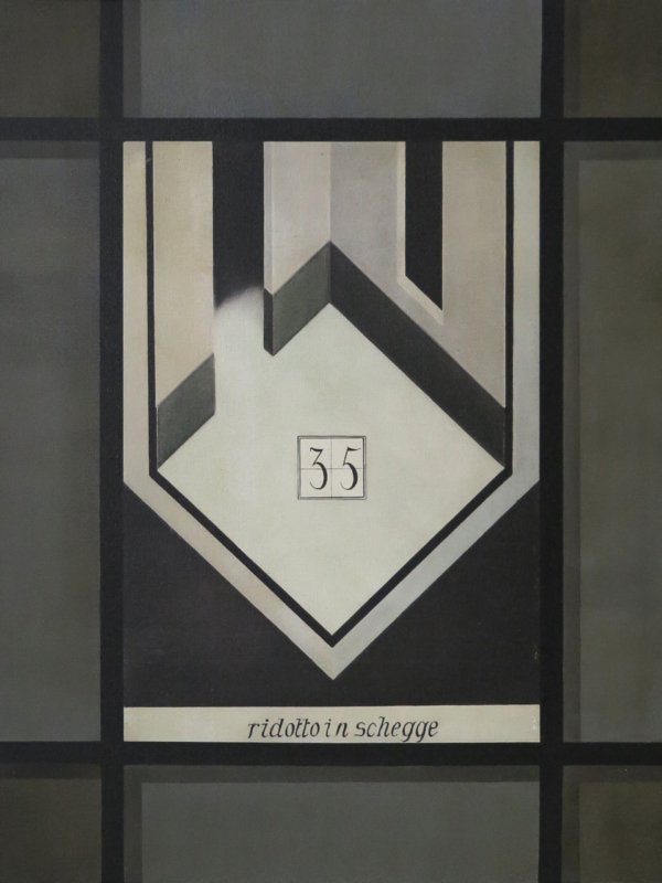 Arduino Cantàfora, RIDOTTO IN SCHEGGE, 1981-2023, huile sur toile, 58,5 x 46,5 cm