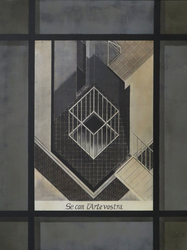 Arduino Cantàfora, SE CON L'ARTE VOSTRA, 1981-2023, huile sur toile, 58,5 x 46,5 cm