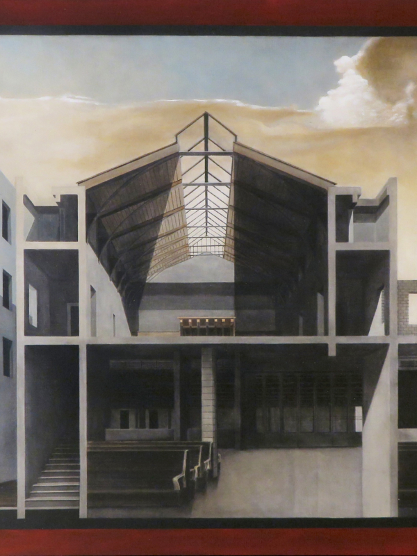 Arduino Cantàfora, TEATRO + ATTESA, 1980-2023, huile sur toile, 80 x 87,5 cm