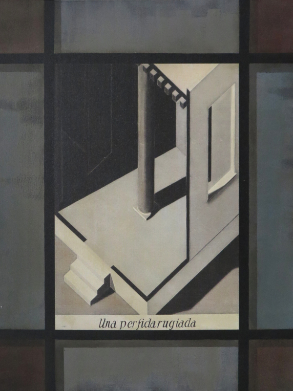 Arduino Cantàfora, UNA PERFIDA RUGIADA, 1981-2023, huile sur toile, 58,5 x 46,5 cm