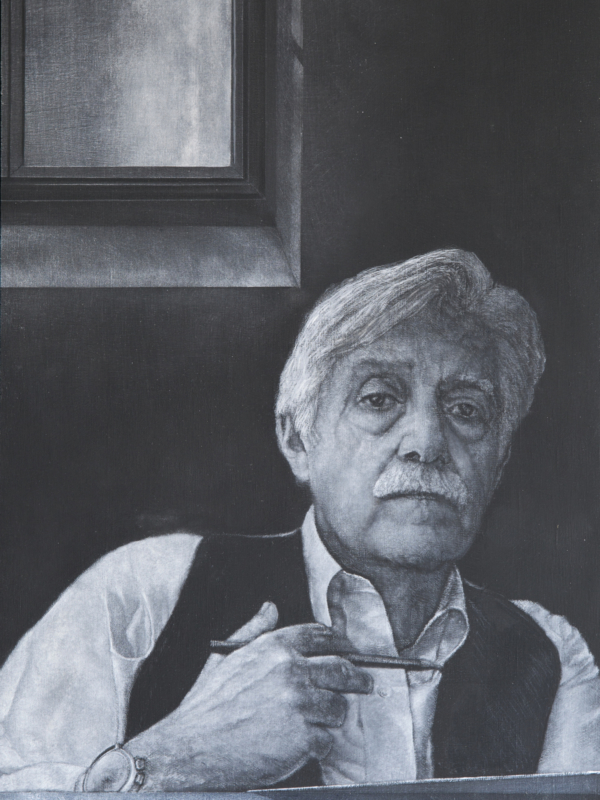 Arduino Cantàfora, AUTOPORTRAIT, 2010, vinylique et huile sur bois, 50 x 30 cm