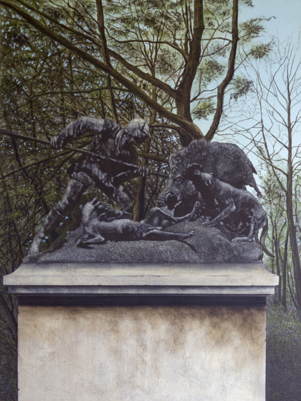 Arduino Cantàfora, RICORDI BERLINESI IV, 2018, vinylique et huile sur bois, 80 x 60 cm