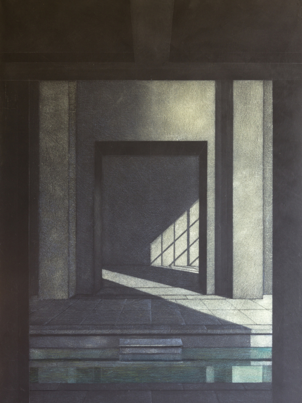 Arduino Cantàfora, RIFLESSI IX, 2020, vinylique et huile sur bois, 70 x 50 cm