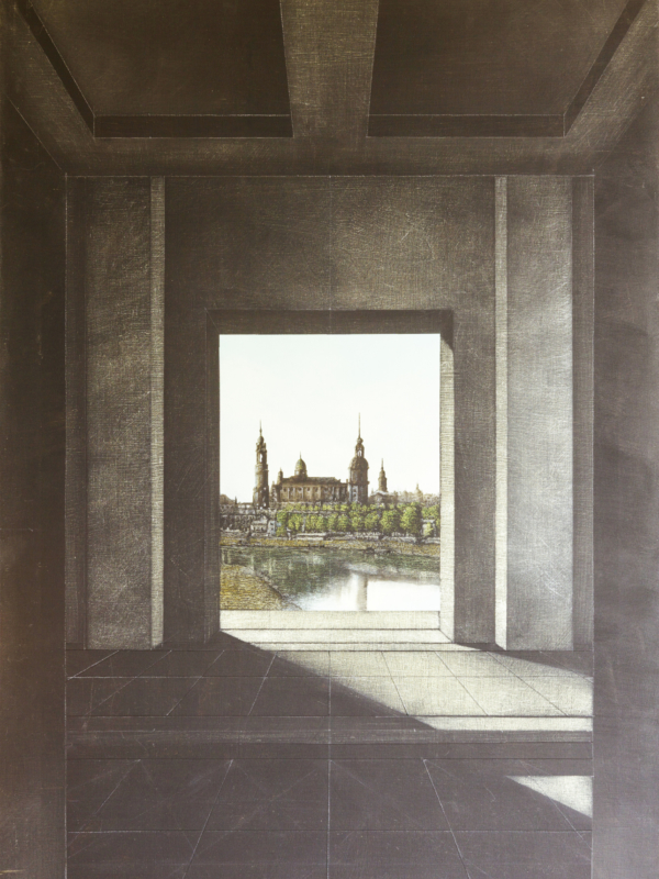 Arduino Cantàfora, RIFLESSI VI, 2020, vinylique et huile sur bois, 70 x 50 cm