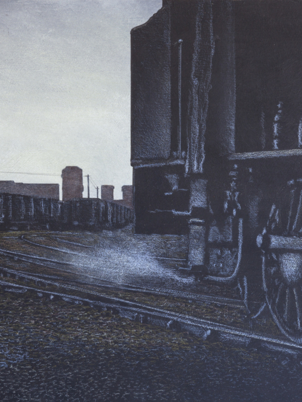 Arduino Cantàfora, ULTIMO VAPORE VII, 2020, vinylique et huile sur bois, 29.5 x 50 cm