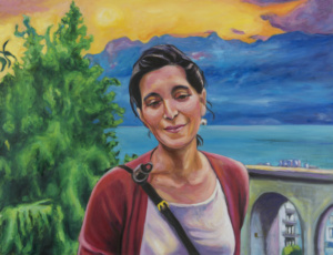 Daniel Frank, Figures n° 3, 2023, huile sur toile de lin et vernis, 100 x 130 cm