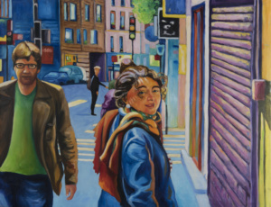 Daniel Frank, Figures n° 1, 2023, huile sur toile, 100 x 130 cm