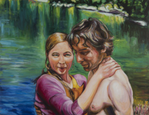 Daniel Frank, Figures n° 2, 2023, huile sur toile, 100 x 130 cm