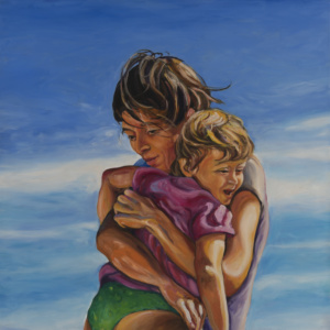 Daniel Frank, Figures n° 5, 2023, huile sur toile, 90 x 90 cm