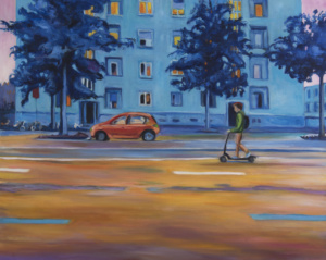 Daniel Frank, Urbanités n° 10, 2024, huile sur toile, 80 x 100 cm