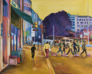 Daniel Frank, Urbanités n° 12, 2024, huile sur toile, 80 x 100 cm