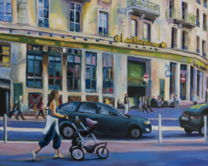 Daniel Frank, Urbanités n° 14, 2024, huile sur toile, 80 x 100 cm