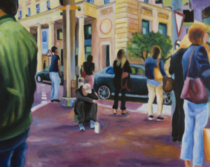 Daniel Frank, Urbanités n° 17, 2024, huile sur toile, 80 x 100 cm