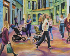 Daniel Frank, Urbanités n° 18, 2024, huile sur toile, 80 x 100 cm