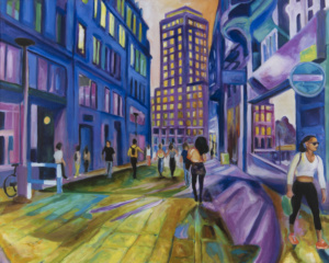 Daniel Frank, Urbanités n° 19, 2024, huile sur toile, 80 x 100 cm