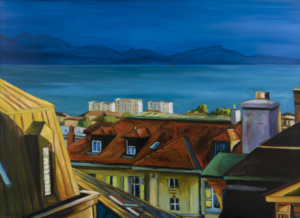 Daniel Frank, Urbanités n° 21, 2024, huile sur toile, 80 x 100 cm