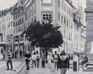 Daniel Frank, Urbanités n° 22, 2024, huile sur toile, 80 x 100 cm