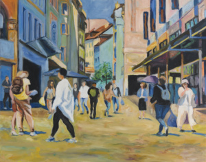 Daniel Frank, Urbanités n° 9, 2024, huile sur toile, 80 x 100 cm