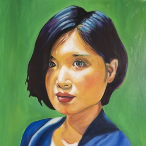 Daniel Frank, Figures n° 8, 2023, huile sur toile de lin et vernis, 80 x 80 cm