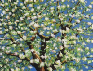 Daniel Frank, Fleurs n° 9, 2023, huile sur toile de lin et vernis, 100 x 130 cm