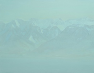Daniel Frank, Montagnes n° 95, 2016, huile sur toile de lin et vernis, 100 x 130 cm