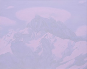 Daniel Frank, Montagnes n° 96, 2016, huile sur toile de lin et vernis, 100 x 125 cm