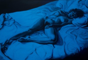 Daniel Frank, Muse n° 1, 2023, huile sur toile de lin et vernis, 100 x 145 cm