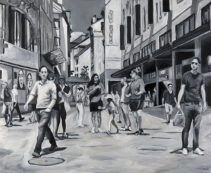 Daniel Frank, Urbanités n° 29, 2024, huile sur toile de lin et vernis, 90 x 110 cm