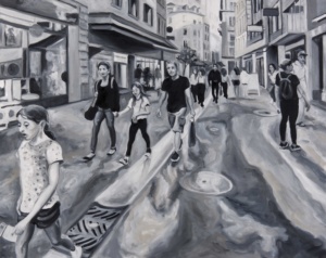 Daniel Frank, Urbanités n° 31, 2024, huile sur toile de lin et vernis, 80 x 100 cm