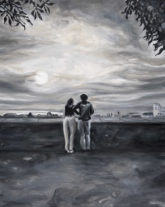 Daniel Frank, Urbanités n° 34, 2024, huile sur toile de lin et vernis, 100 x 80 cm