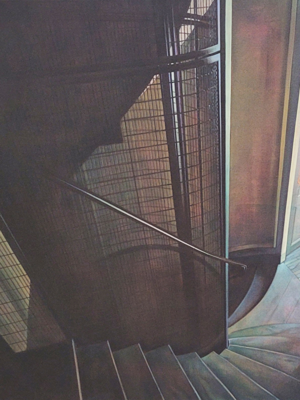 Atsuko Sasaki, ENTRE ÉTAGES, 1993, huile sur toile, 100 x 73 cm.