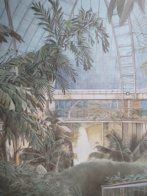 Atsuko Sasaki, LA VOLIÈRE, 2024, huile sur toile, 100 x 65 cm.