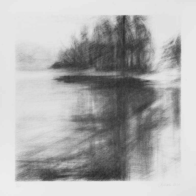Lithographie IDEM Paris - 50x50 - 2021 Corinne Kramer, "Sans titre", 2021, lithographie (atelier IDEM Paris), 50 x 50 cm